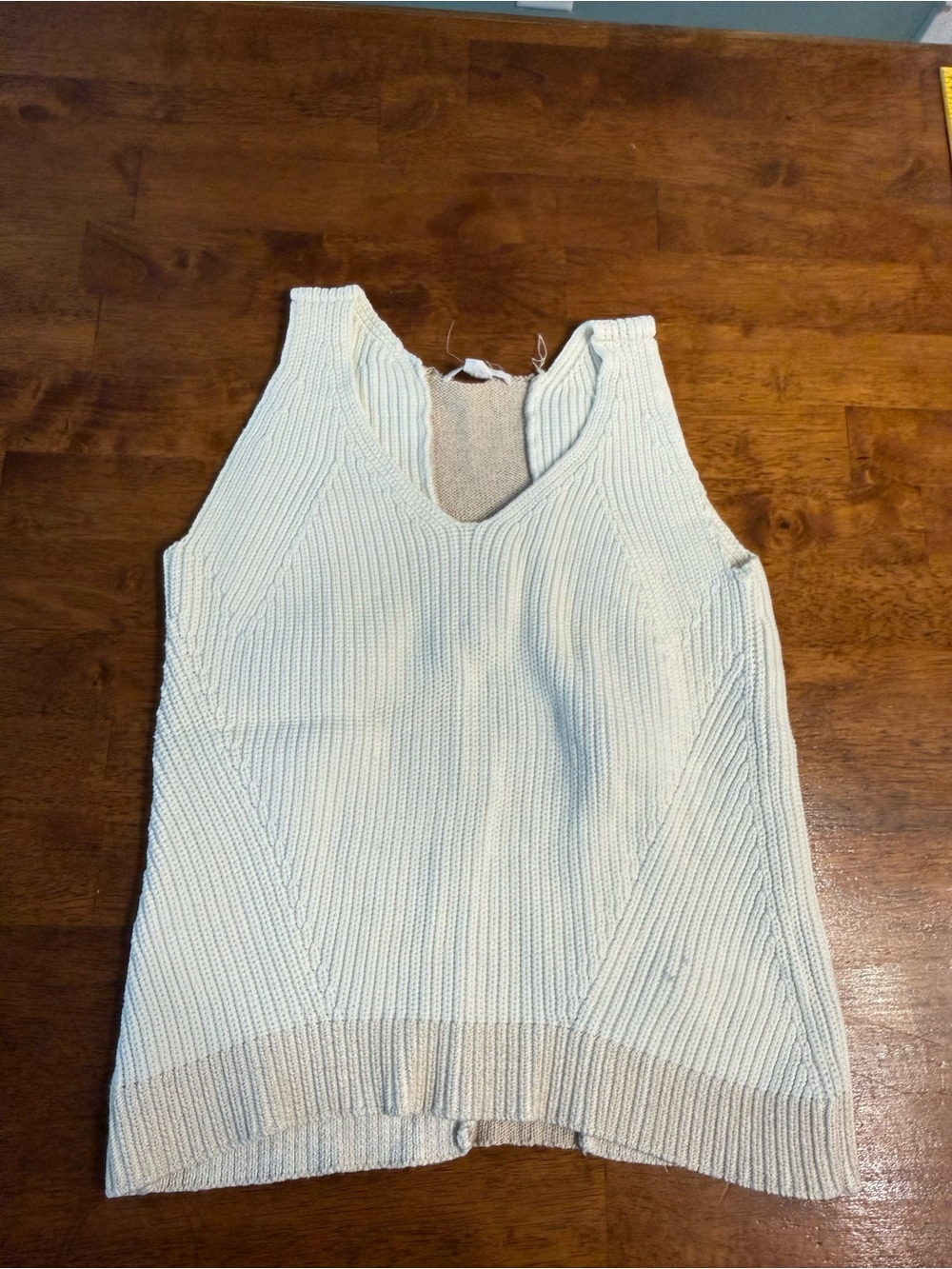 Duffy New York Knit Sweater Tank Top Women's Size Small Cream Beige Colorblock
